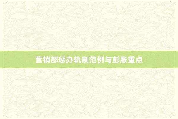 营销部惩办轨制范例与彭胀重点